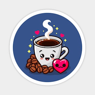 Cute Black Coffee with Love Magnet